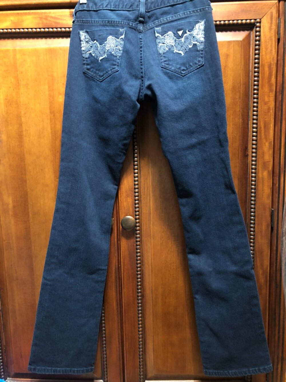 Guess Starlet Slim Bootcut Jeans Sz 26 Dark Wash Lace Embroidered Y2K 2000s